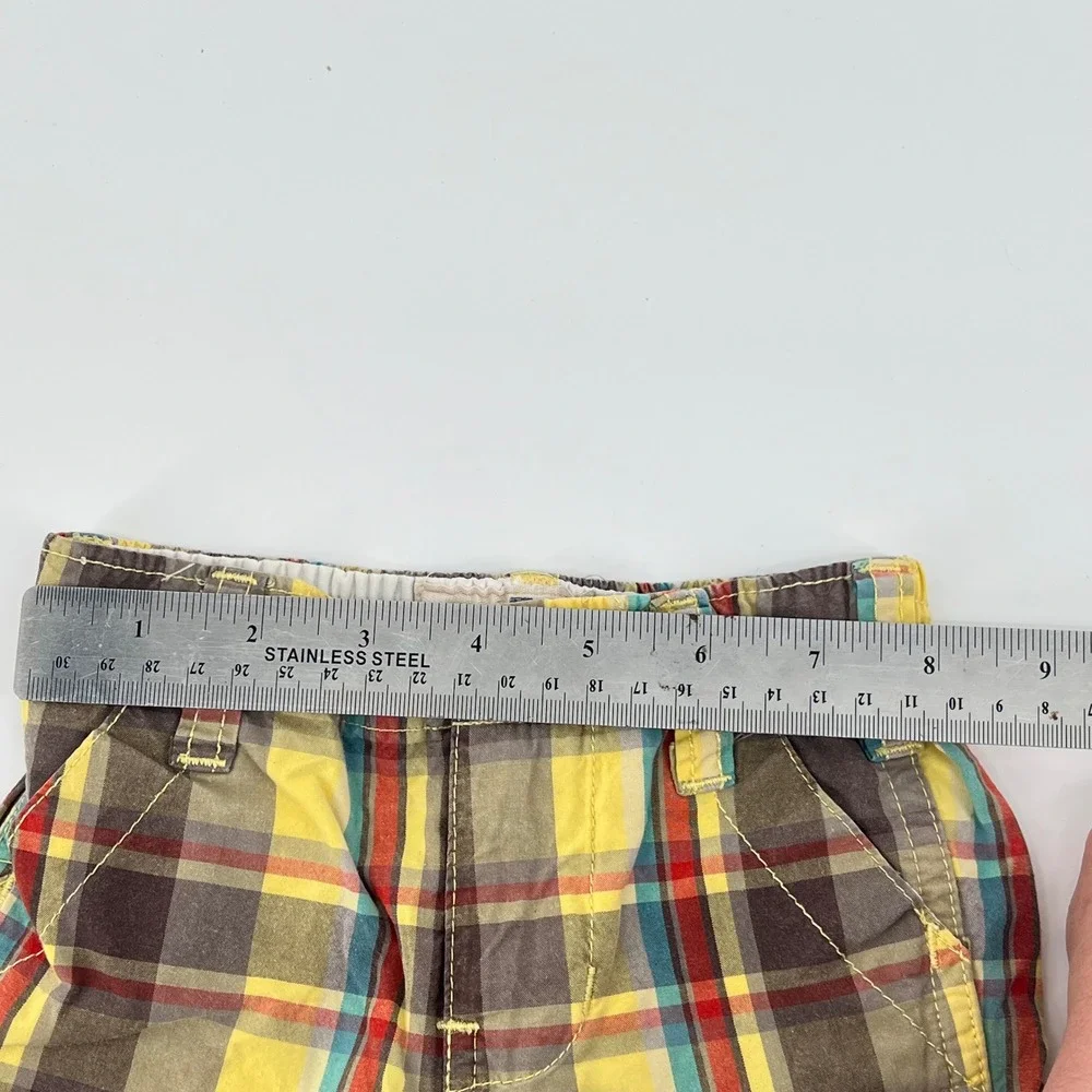 OshKosh Bgosh‎ Baby Boys Plaid Cargo Shorts Multi Color Cotton 12 Months Y2K